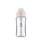 Simba Yummi Platinum Glass Wide-Mouth Anti-Colic Baby Bottle Round Hole S - Chestnut Pink 1 Piece 270ml #169781