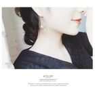 韓系 圓形珍珠幾何鏤空 簡約氣質耳環 | 1 入
