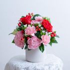 溫馨紅粉盆花 1入