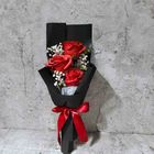 3合1紅色香皂花束黑色包裝 尺寸30公分X12公分 