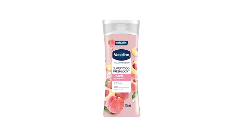 Vaseline Healthy Bright Superfood Fresh Lock Body Lotion Peach Scent 100ml