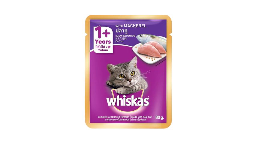 Whiskas Mackerel Pouch Wet Food 80g