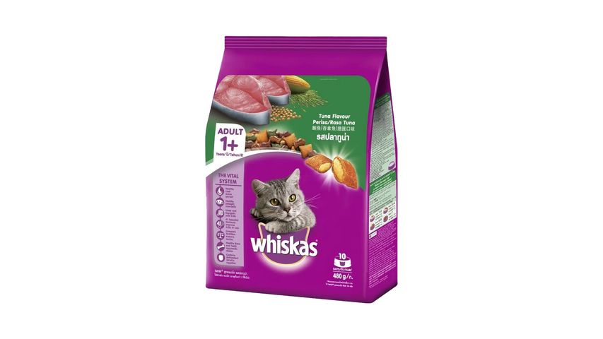 Whiskas Tuna Flavour 1 Year Adult Cat Food 480g