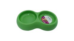 Green Double Bowl Pet Feeding 1 Unit