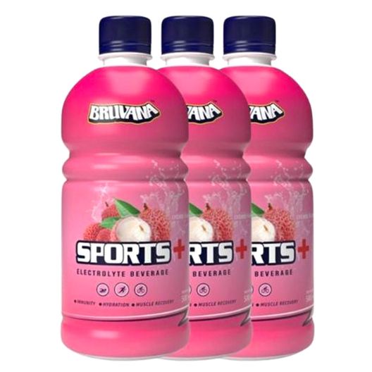 (Buy 3 Pieces Combo Chilled) Bruvana Sports+ Electrolyte Beverage Lychee 500ml