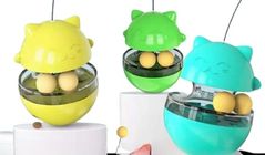 Cat Food Dispenser Tumbler Toy With Rolling Balls And Slow Feeder Red 1 Piece