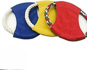 Durable Dog Outdoor Training Flying Saucer Or Frisbee Toy With Chewing Cotton Rope 1 Piece