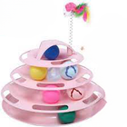 Tower Toy 4 Layer With Plush Ball Stand For Pet Cat Pink 1 Piece