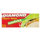 Diamond Sandwich Zipper Bags 50 Pieces 14.9cm x 16.5cm (Imported)