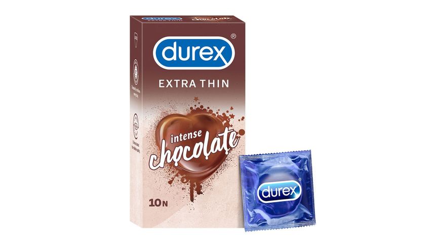 Durex Extra Thin Intense Chocolate Flavoured Condoms For Men 12 Pieces