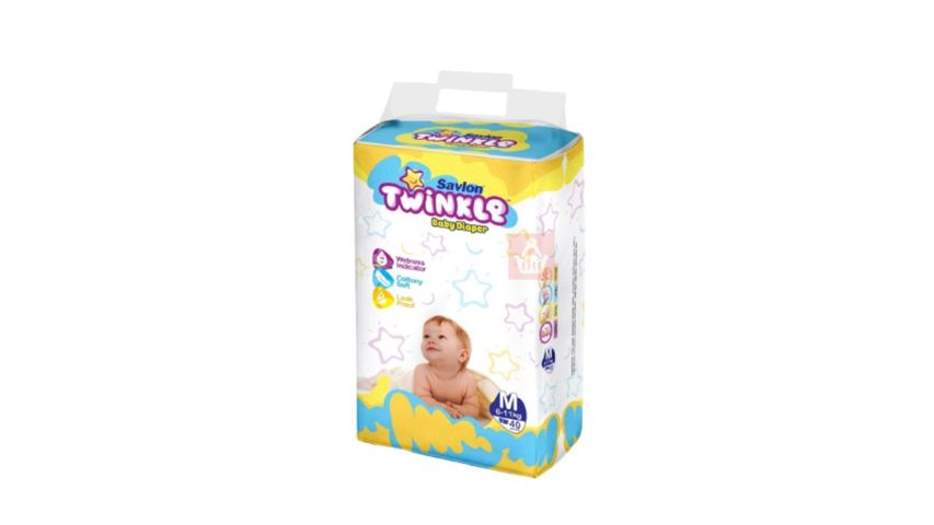 Savlon Twinkle Baby Belt Diaper 6-11kg Medium 40 Pieces