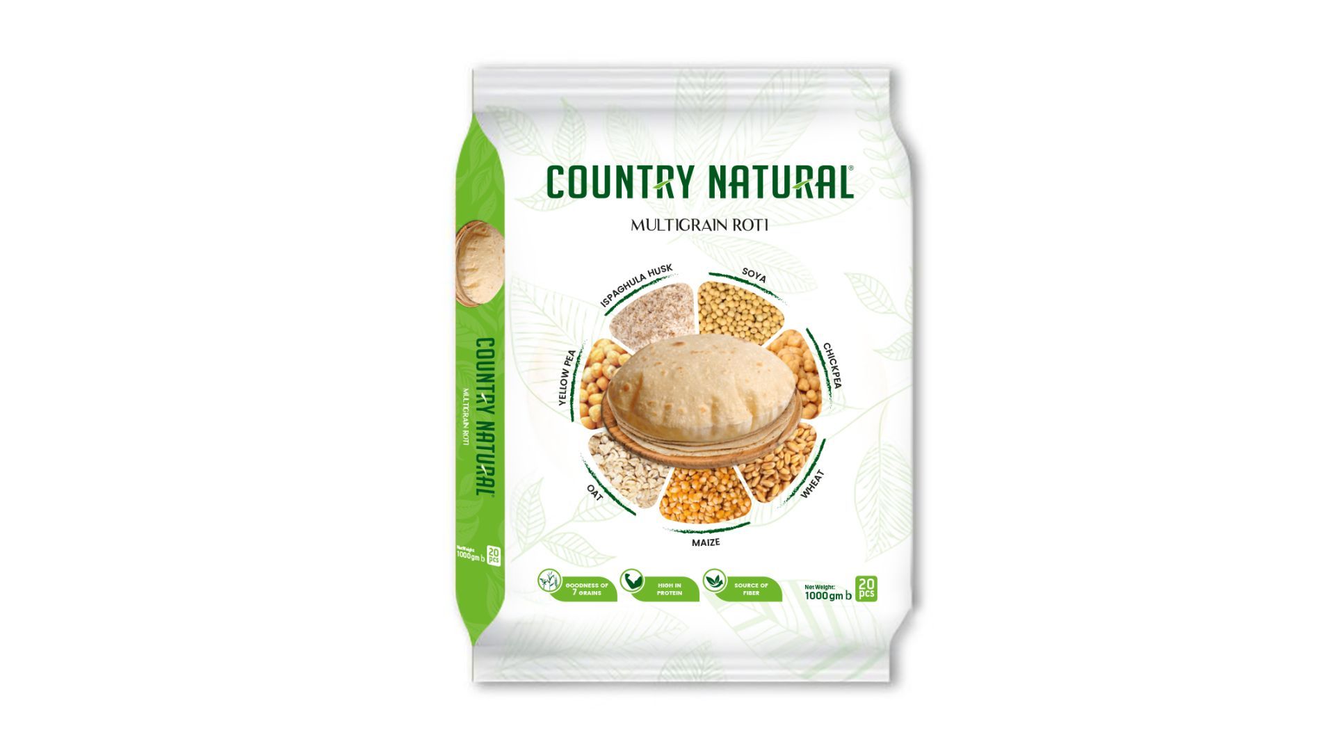 Country Natural Multigrain Roti 20 Pieces 1000g