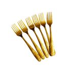 Gold Titanium Stainless Steel Cutlery Forks 1Set 6pcs