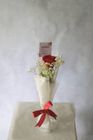 Premium Long Stemmed White Rose with Babies Breath (7) 1 Unit