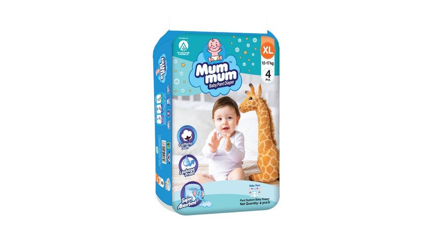 Mum Mum Baby Diaper Pant Xl 4 Pieces