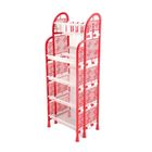 Queen Plastic Kitchen Rack Red & White 5-Layered Rack 1 Piece