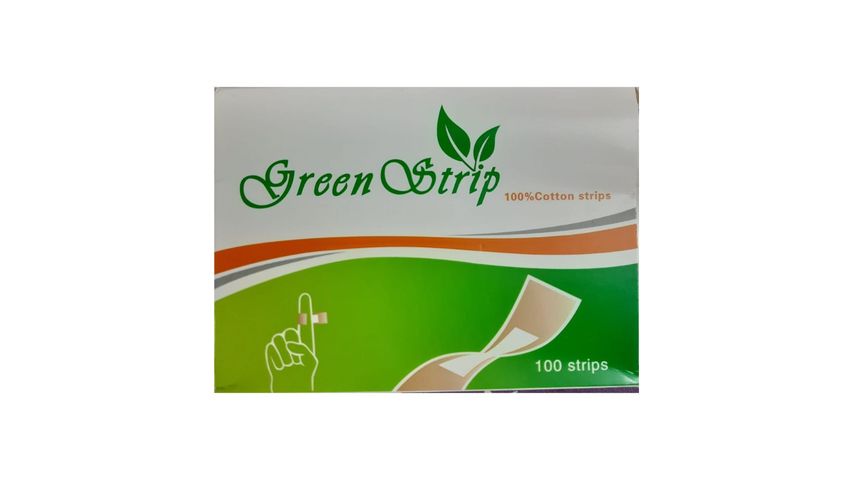 Green Strip 100% Cotton First Aid Bandage 100 Pieces