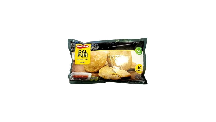 Crown Farms Dal Puri Lentil Snacks Frozen 10 Pieces 450g