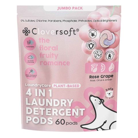 Cloversoft 4 in 1 Supreme Laundry Capsule (Rose Grape) 60 Pieces