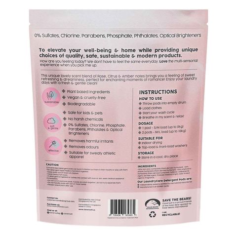 Cloversoft 4 in 1 Supreme Laundry Capsule (Rose Grape) 60 Pieces