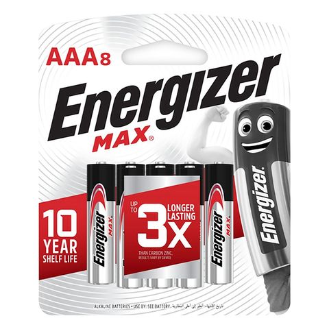 Energizer Max E92 AAA8 Alkaline Batteries 8 Pieces