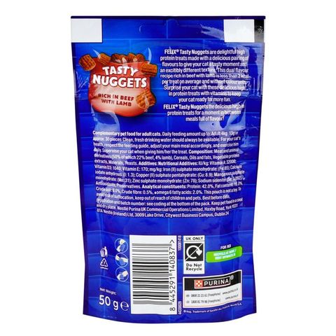 Felix Goody Bag Tasty Nuggets Rich in Beef & Lamb 50g