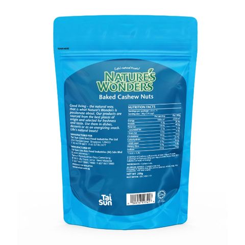 Nature's Wonders Baked Cashew Nuts 200g