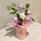 Crochet Mini Flowers in Bloom Box (Purple/White) 1 Unit