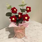 Crochet Mini Flowers in Bloom Box (Red) 1 Unit
