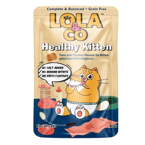 Lola & Co Healthy Pouch Tuna And Chicken Mousse For Kittens 80g 