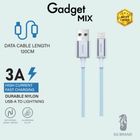 Gadget Mix Diginut BA-1229L Transparent Shell Data Cable 3A USB-A to Lightning Blue (120cm) 1 Unit
