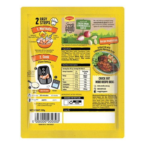 Maggi Air Fryer Recipe - Lemongrass Chicken 100g