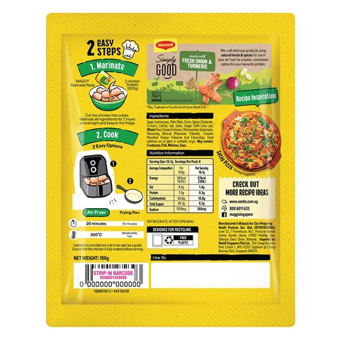 Maggi Air Fryer Recipe - Satay Chicken 100g