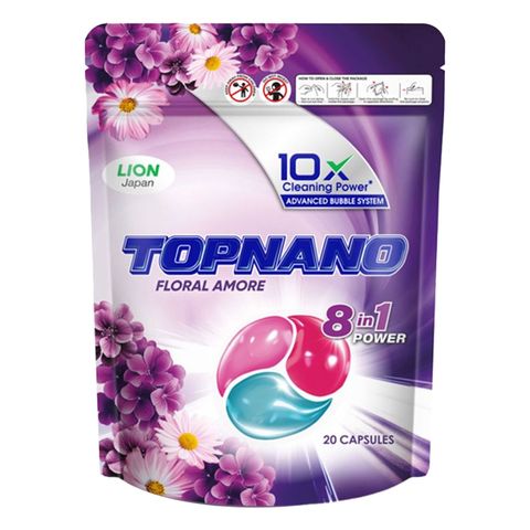 Topnano Capsule Detergent Floral Amore (Pouch) 20 Pieces