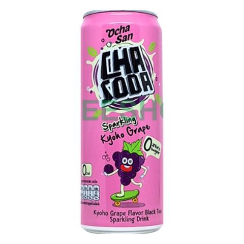 Ocha San Cha Soda Sparkling Kyoho Grape O Sugar Tea 330ml