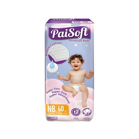 Paisoft Premium Pants Baby Diaper (0-5kg) 40 Pieces