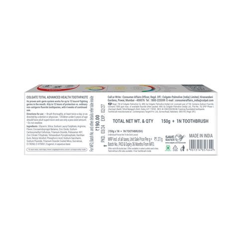 Buy 1 Piece Colgate Total Advanced Health Toothpaste 150g & Get Free Premium Toothbrush 1 Piece