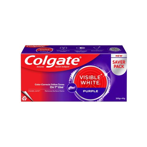 Colgate Visible White Purple 200g+40g