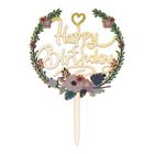 Arcylic Pick Happy Birthday Floral 1 Unit