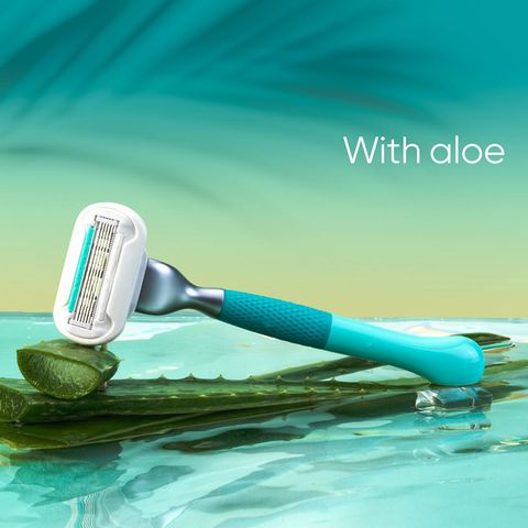 Gillette Venus Miami Sunrise Deluxe Smooth Sensitive (1 Premium Razor Handle + 2 Blades Refills) 1 Set