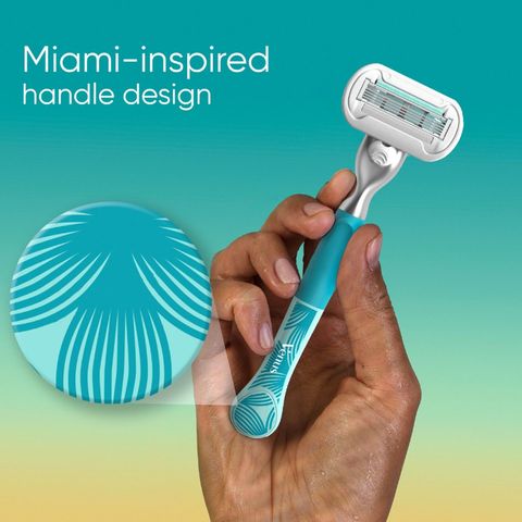 Gillette Venus Miami Sunrise Deluxe Smooth Sensitive (1 Premium Razor Handle + 2 Blades Refills) 1 Set