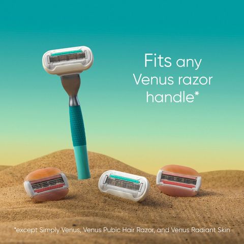 Gillette Venus Miami Sunrise Deluxe Smooth Sensitive Blade Refills 4 Pieces