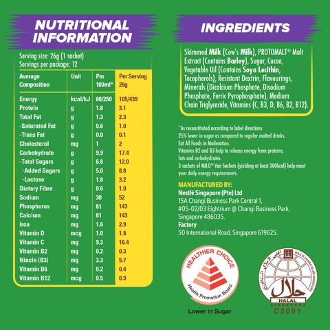 Milo Van Sachets 12 x 26g