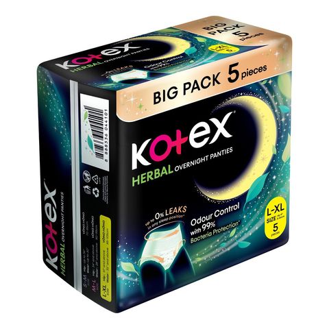 Kotex Herbal Overnight Panties L-XL 5 Pieces
