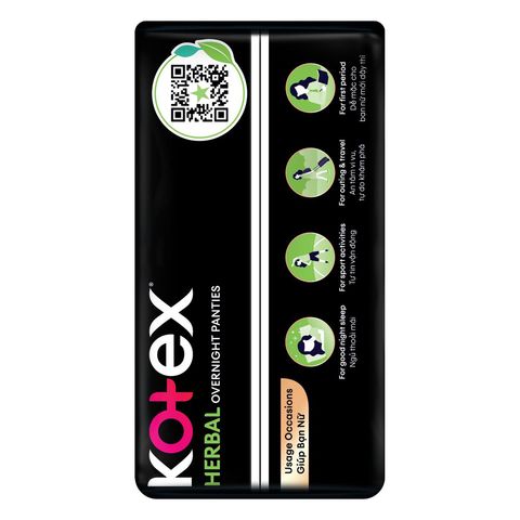 Kotex Herbal Overnight Panties L-XL 5 Pieces