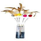 Metal Spring Stick Toy Plush Ball With Feather ​Multicolor 1 Piece