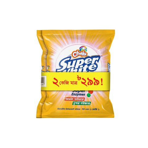 (Buy 2 Get 61 Tk Off) Chaka Super White Premium Detergent Powder 1kg