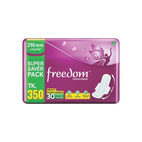 Freedom Heavy Flow Wings Sanitary Napkin 16 Pieces