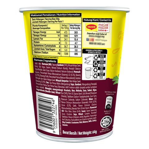 Maggi Hot Cup Goreng Asli 64g