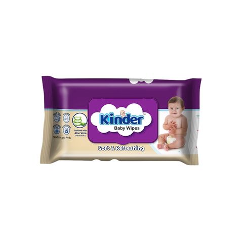 Kinder Wet Wipes Pouch Pack 120 Pieces